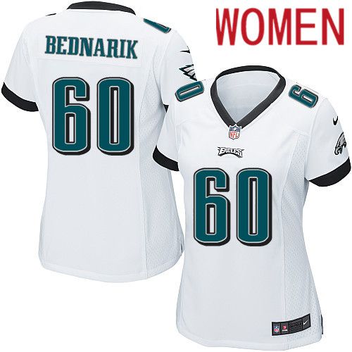 Women Philadelphia Eagles 60 Chuck Bednarik Nike White Game NFL Jersey